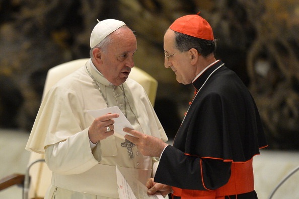 El Papa, con el cardenal Stella, prefecto de la Congregación para el Clero