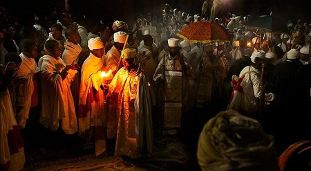 Natividad etíope en Lalibela.